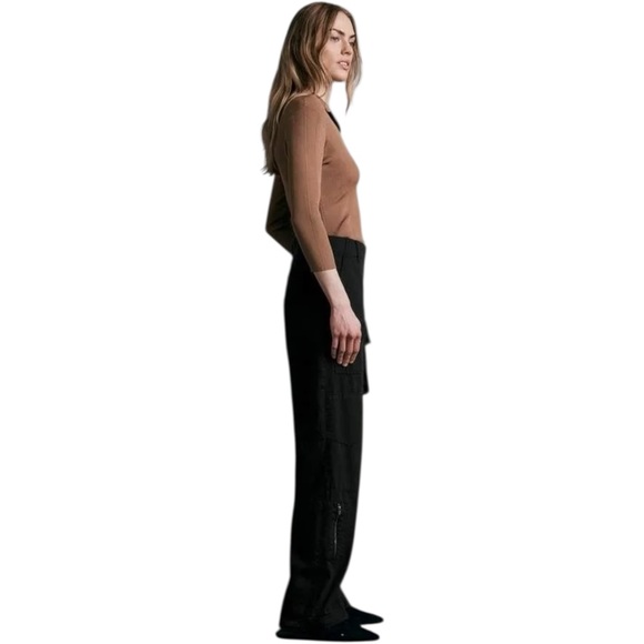 RAG & BONE MODERN CARGO Black Cotton Utility Wide Leg PANTS Size 26 $312 - Picture 3 of 6